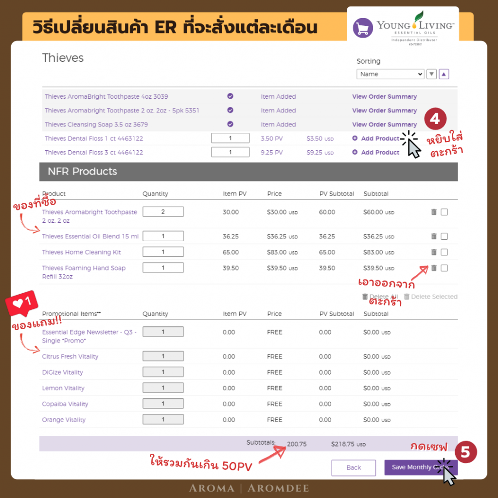 ภาพประกอบเนื้อหา รีวิว Young Living Essential Rewards คืออะไร? ทำไมใครๆก็ว่าดี!? change er cart 3