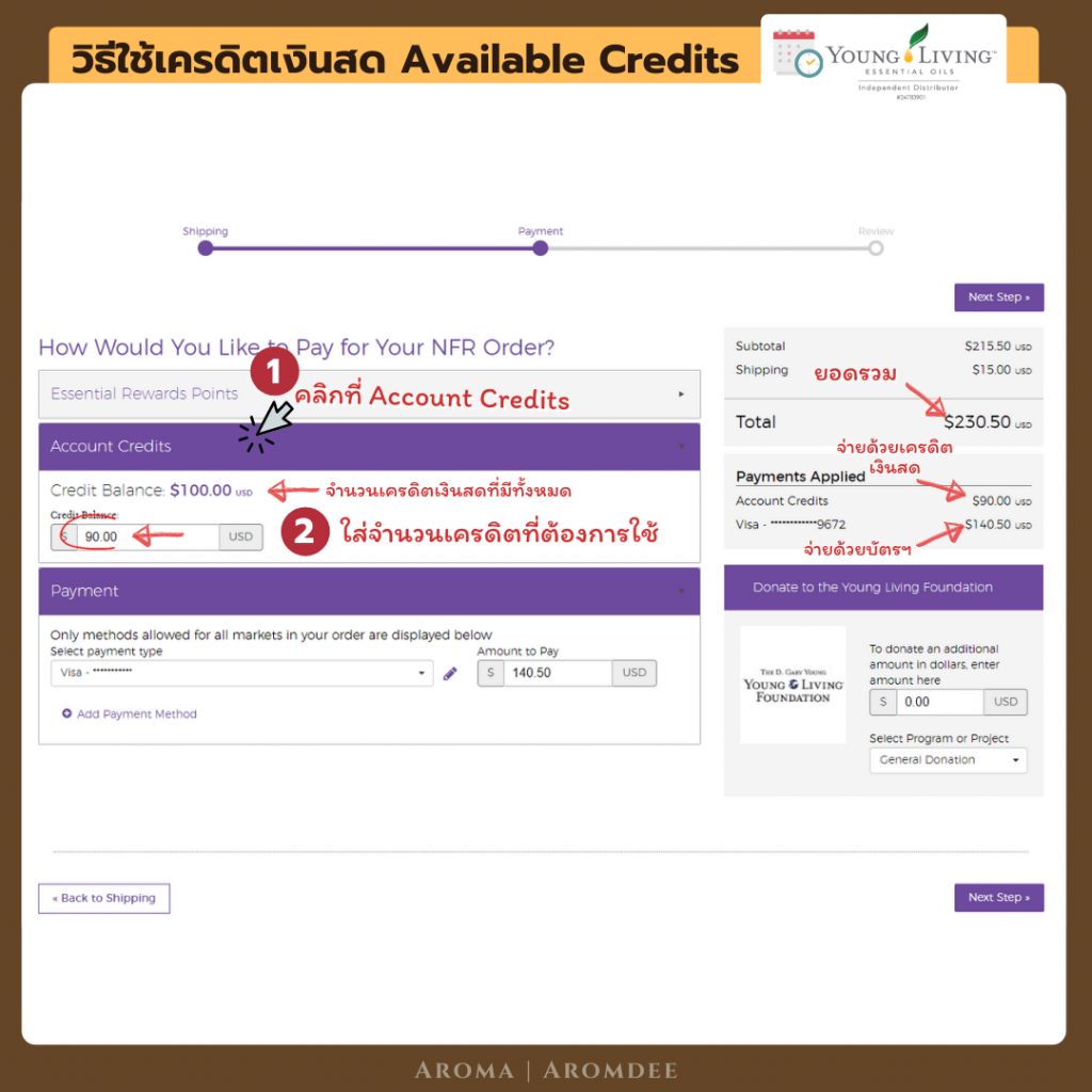 redeem available credits
